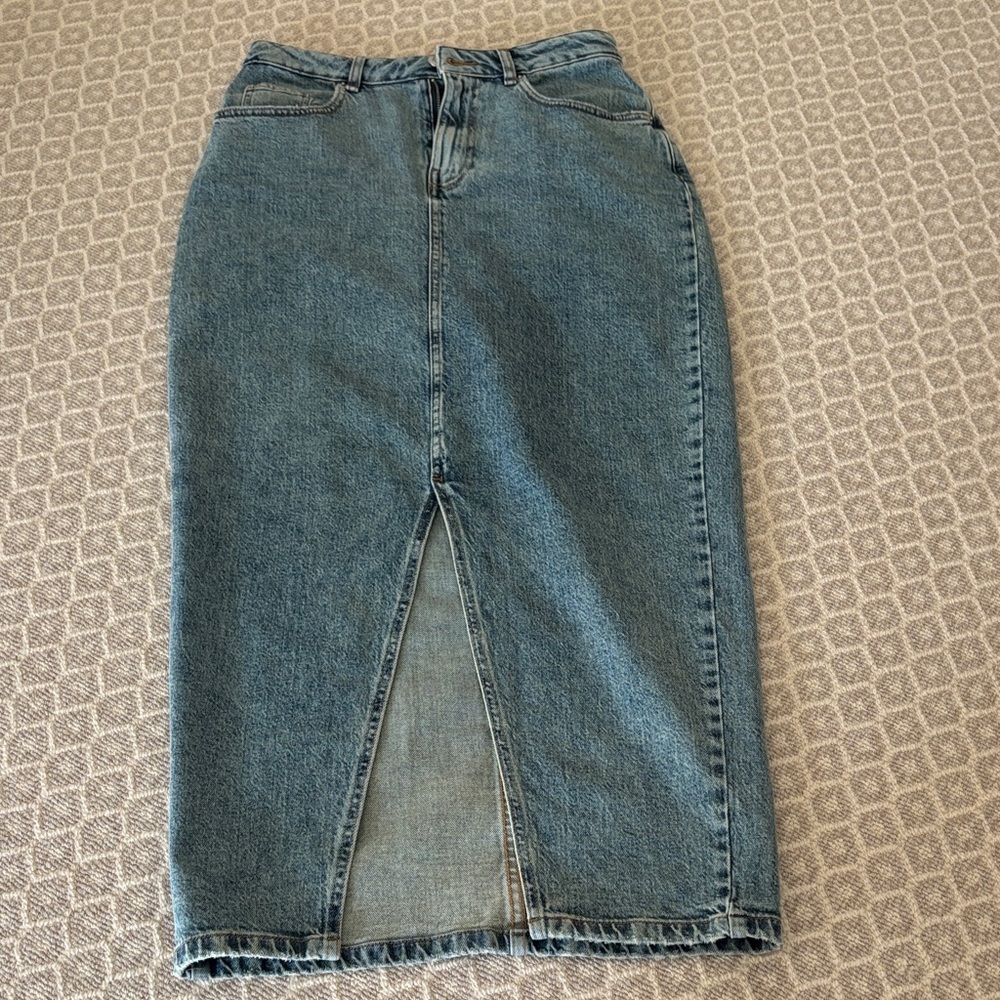 Asos Blue Denim Maxi Skirt